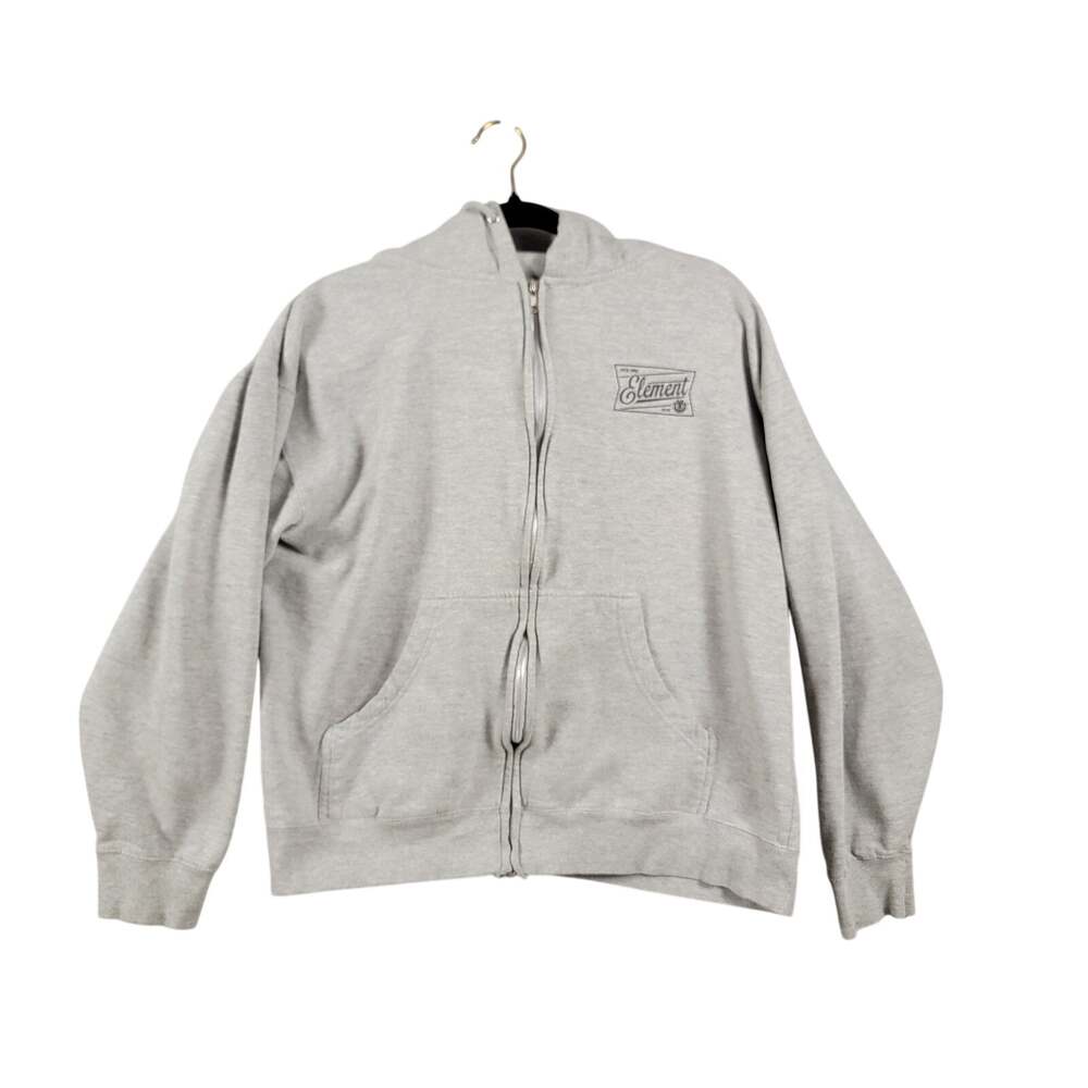 Element Skateboards Hoodie Mens Medium Heather Gray Chest Logo Hooded Sweatshirt